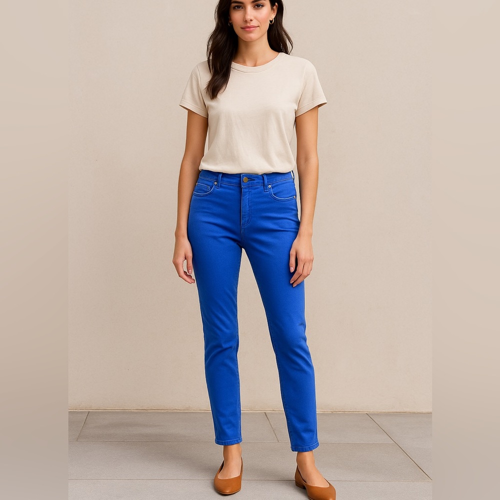 Chico's Blue Skinny Jeans‎ Vibrant Statement Piece